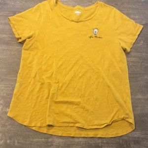 Yellow free thinker short sleeve shirt